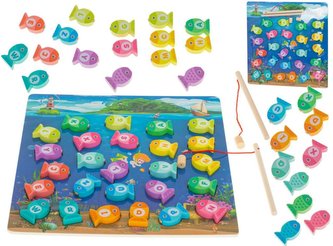 Dřevěná vkládačka magnetické chytání rybiček Dřevěná vkládačka magnetické chytání rybiček
