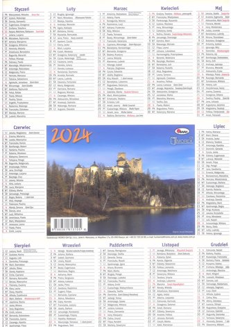 Kalendarz 2024 Listkowy KL ścienny