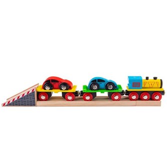 Bigjigs Rail Nákladní vlak s auty a kolejemi Bigjigs Rail Nákladní vlak s auty a kolejemi