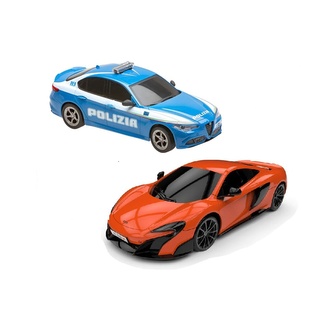 RE.EL Toys sada RC aut Alfa Romeo Qiulia Q Polizia a McLaren 675LT 1:24 RTR