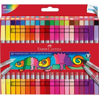 Flamastry dwustronne 40 kolorów FABER CASTELL Flamastry dwustronne 40 kolorów FABER CASTELL