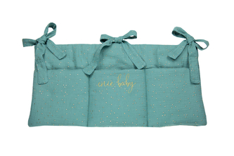 enie baby Mušelínový kapsář petrolejový se zlatými puntíky