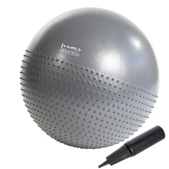 YB03N 65CM ŠEDÝ MASÁŽNÍ GYMNASTICKÝ MÍČ HMS