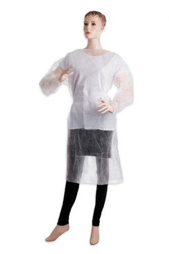 Jednorázový návštevnický plášť 10 ks - bílý