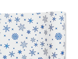 Vánoční papír 70cm/2m VLOČKY - modré