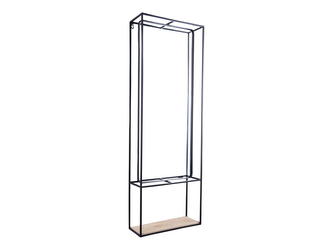 Nástěnný stojan s policí a zrcadlem Glance černý 115 cm Present Time