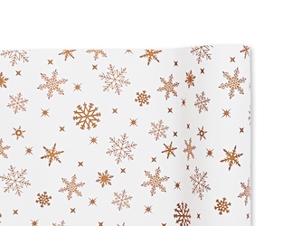 Vánoční papír 70cm/2m VLOČKY - zlaté