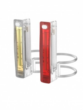 blikačky přední+zadní Knog Plus průhledná