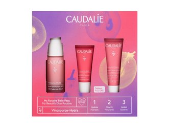 Caudalie Vinosource-Hydra pleťové sérum Vinosource-Hydra S.O.S. Hyaluronic Serum 30 ml + pleťová maska Vinosource-Hydra Moisturizing Mask 15 ml + pleťový krém Vinosource-Hydra S.O.S. Intense Moisturizing Cream 15 ml