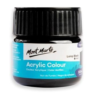 Mont Marte akrylová barva,100ml, černá (Lamp Black)