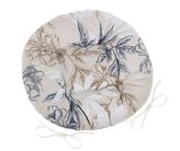 Sedák DITA kulatý prošívaný - šedobéžový květ - průměr 40 cm