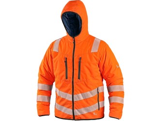 Bunda CXS CHESTER, výstražná, oboustranná, oranžovo-modrá, vel. M