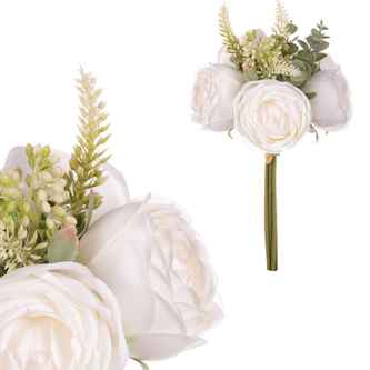 Růže v pugetu, barva bílá.