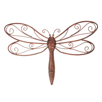 Vážka, kovová nástěnná dekorace.