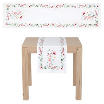 Běhoun, máky v růžových barvách,  40x150cm, 100% polyester.