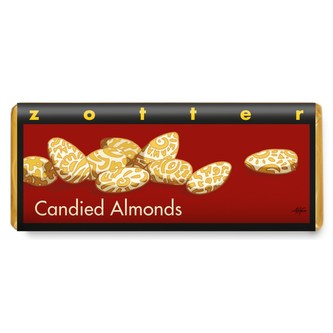 Zotter Bio plněná mléčná čokoláda Karamelizované mandle, 70 g