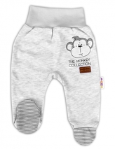 Baby Nellys Kojenecké polodupačky Monkey - sv. šedý melírek, vel. 62; 62 (2-3m)