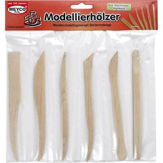 Dřevěná modelovací sada nářadí 6 ks