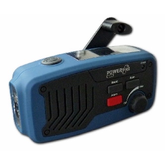 POWERplus Solární rádio s dynamem a LED světlem Panther 5v1