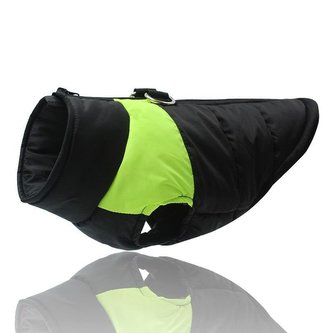 Zimní vesta Černo Zelená L