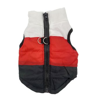 Pruhovaná vesta - Bílá/Červená/Černá L