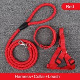 Vodítko + postroj + obojek Easy Červená S