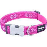 Obojek RD 15 mm x 24-36 cm - Peace Tm.Růžová