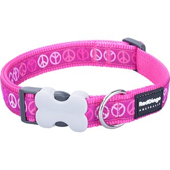 Obojek RD 15 mm x 24-36 cm - Peace Tm.Růžová Obojek RD 15 mm x 24-36 cm - Peace Tm.Růžová