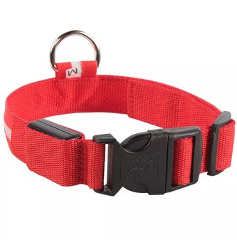 LED Obojek pro psa Mesh /Červená XL