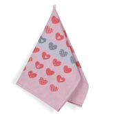 Kuchyňská utěrka 1 ks - Srdíčko červená - 50x70 cm