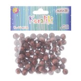 Korálky kulaté, dřevěné hnědé 12 mm - 80 ks