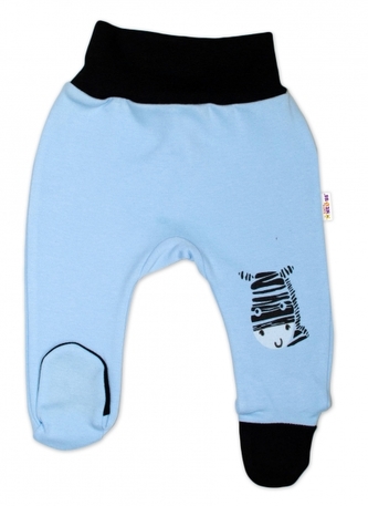 Baby Nellys Kojenecké polodupačky, modré - Zebra, vel. 56; 56 (1-2m)
