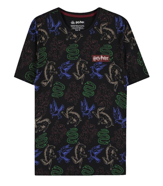 Pánské tričko Harry Potter: Barevná zvířata (XL) černá bavlna