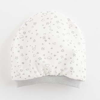 Kojenecká bavlněná čepička New Baby Srdíčka - velikost 56/62