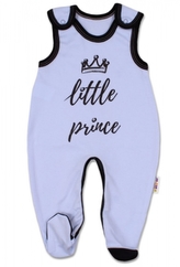 Baby Nellys Kojenecké bavlněné dupačky, Little Prince - modré; 56 (1-2m)