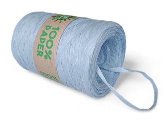 Stuha rafie 100% papírová 200m - světle modrá