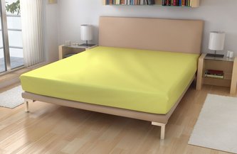 Jersey prostěradlo EXKLUSIVE Světle žlutá 180/200