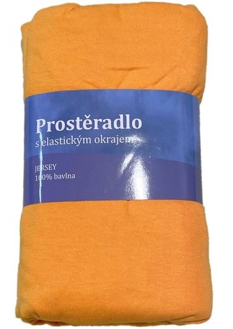 JERRY FABRICS Prostěradlo Jersey Žlutooranžová  Bavlna, 90/200 cm