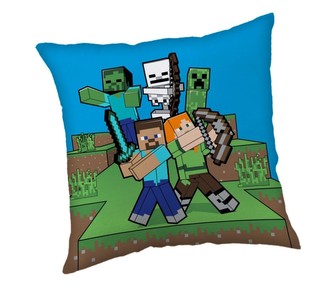 JERRY FABRICS Polštářek Minecraft Mobs vs Us  Polyester, 40/40 cm
