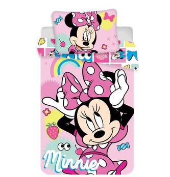 JERRY FABRICS Povlečení do postýlky Minnie pink square baby  Bavlna, 100/135, 40/60 cm