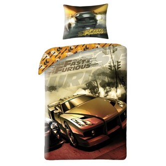 HALANTEX Povlečení Rychle a zběsile gold  Bavlna, 140/200, 70/90 cm