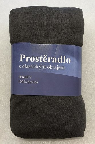 JERRY FABRICS Prostěradlo Jersey Tmavě Šedá  Bavlna, 90/200 cm