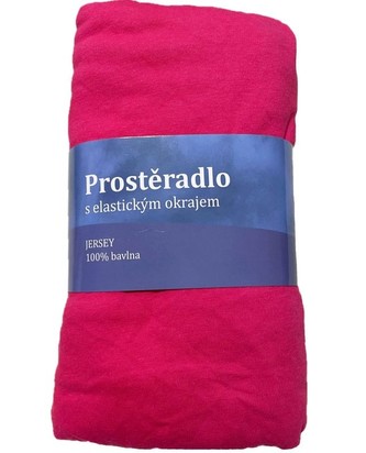 JERRY FABRICS Prostěradlo Jersey Malinová  Bavlna, 90/200 cm