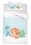 DETEXPOL Povlečení do postýlky Dino baby blue  Bavlna, 100/135, 40/60 cm