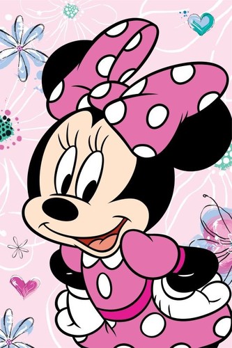 JERRY FABRICS Deka mikroflanel Minnie Flowers 02 Polyester, 100/150 cm