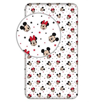 JERRY FABRICS Prostěradlo Mickey a Minnie Stars  Bavlna, 90/200 cm