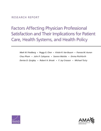 Factors Affecting Physician Professional Satisfaction and Their Implications for Patient Care, Health Systems, and Healt