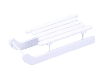 sáňky 20 cm bílé dřevo 8886431