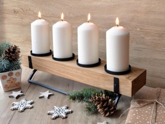svícen adventní dřevo 48x14cm 8886211