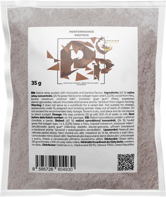 Performance protein, nativní syrovátkový protein, čokoláda a banán, 30 g